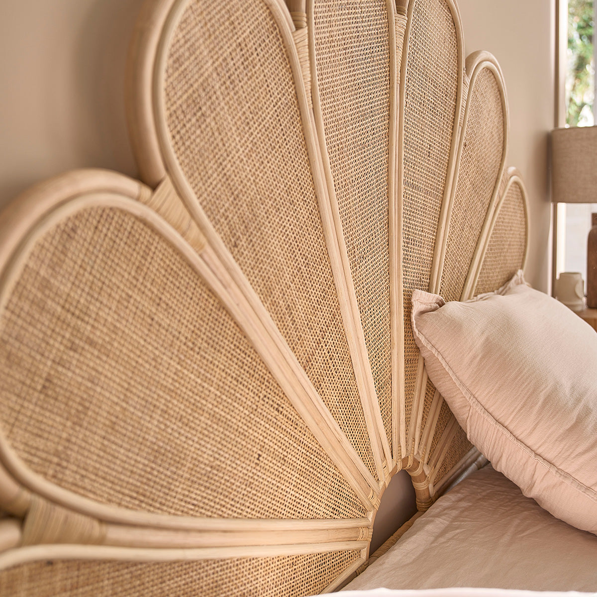 ROMY - Testiera in rattan e cannage 160 cm