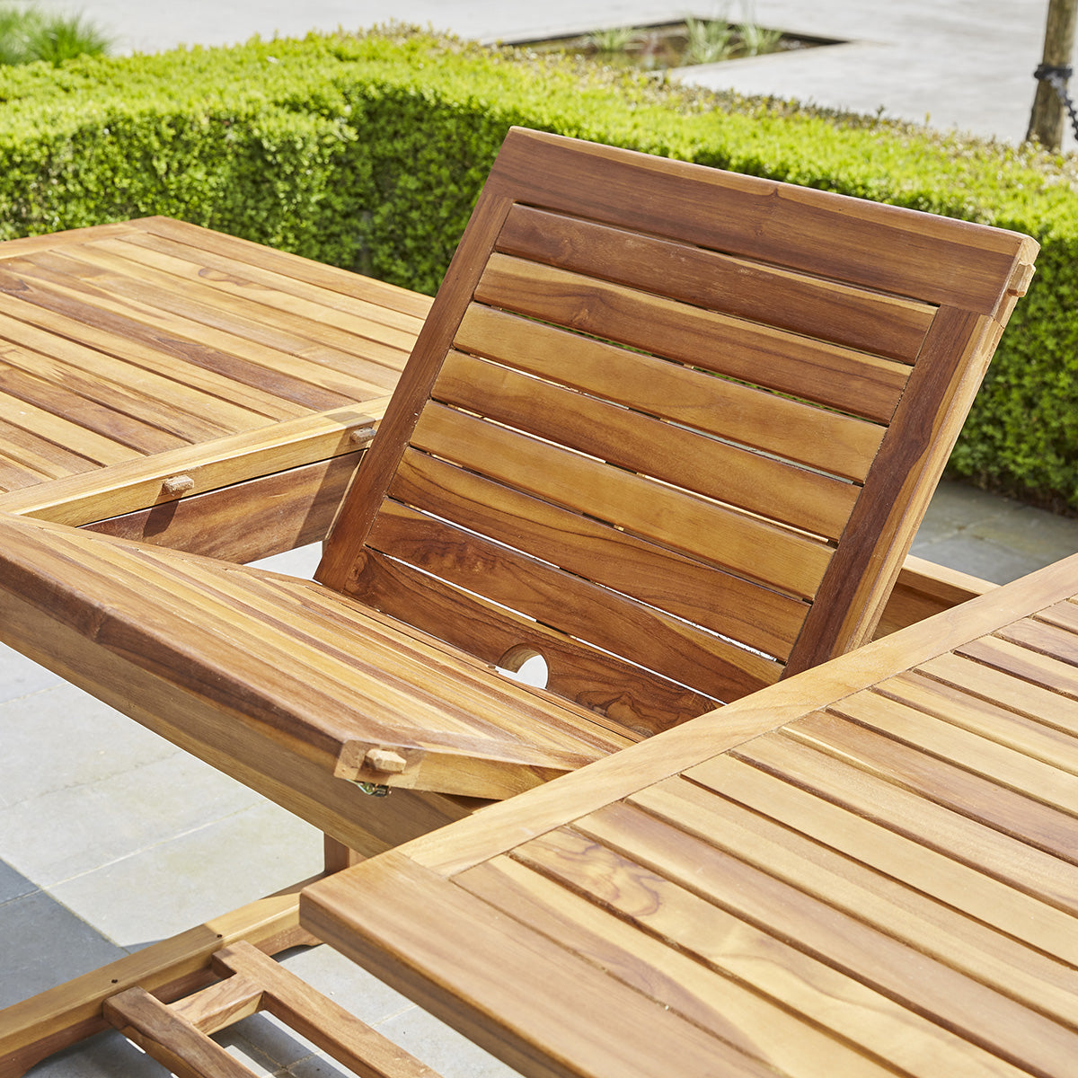 BALI - Tavolo da giardino allungabile in teak massello oliato per 8/10 pers.