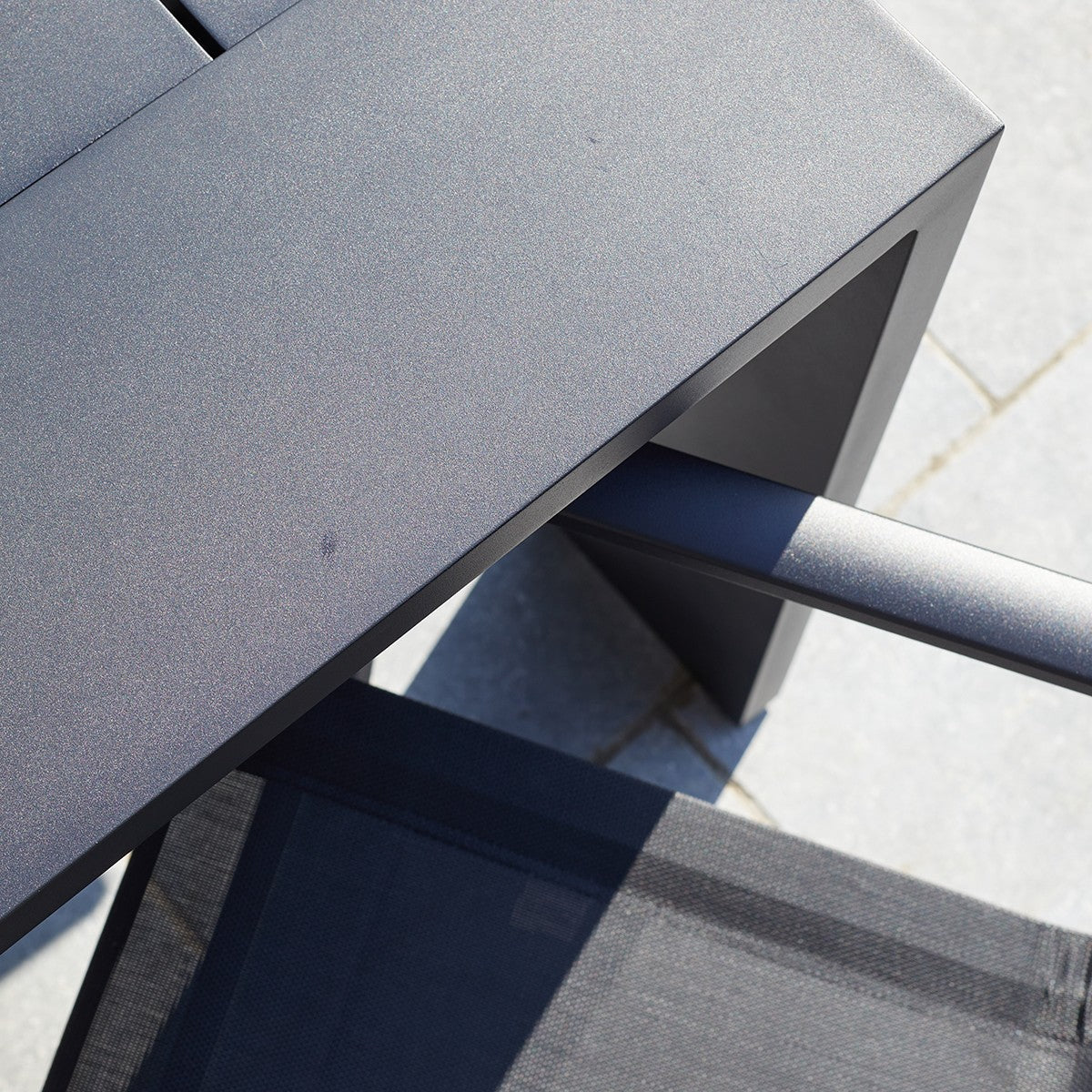 IBIZA - Tavolo da giardino in alluminio nero 6 pers.