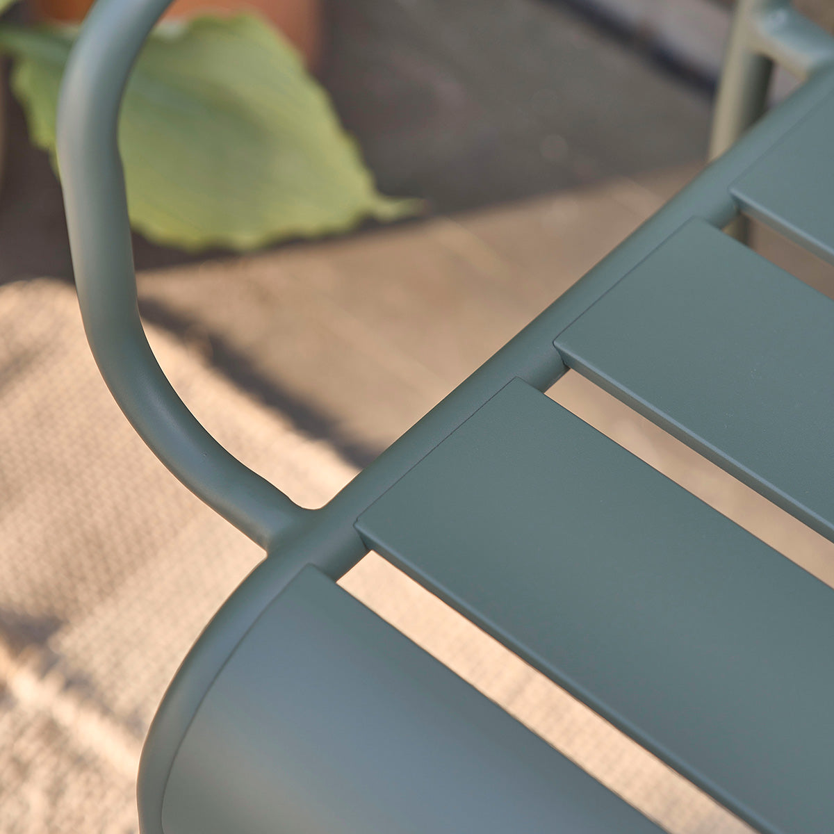 ZÉPHIR - Panca in alluminio verde 118 cm