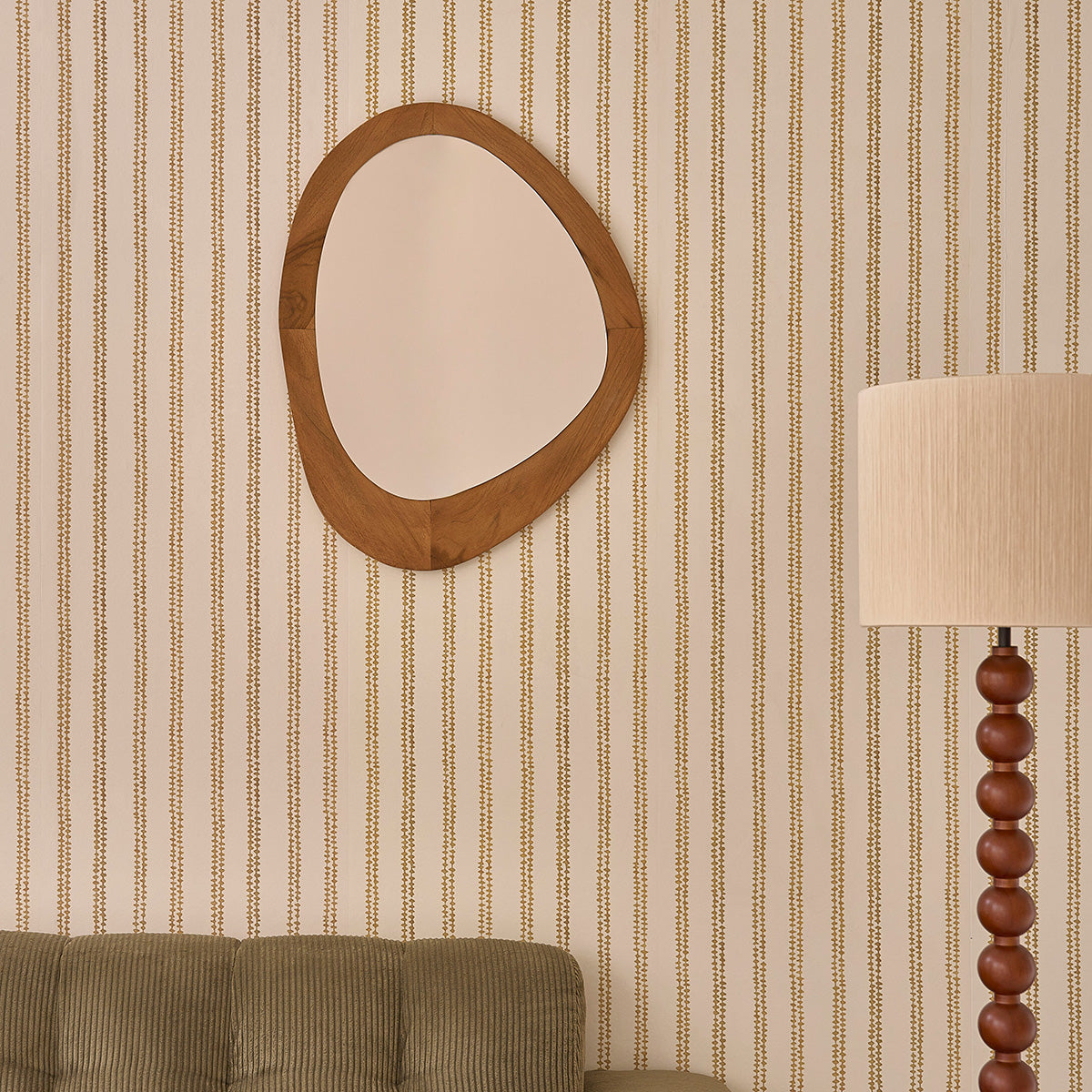 ADELE - Specchio organico in legno di teak 75x60 cm