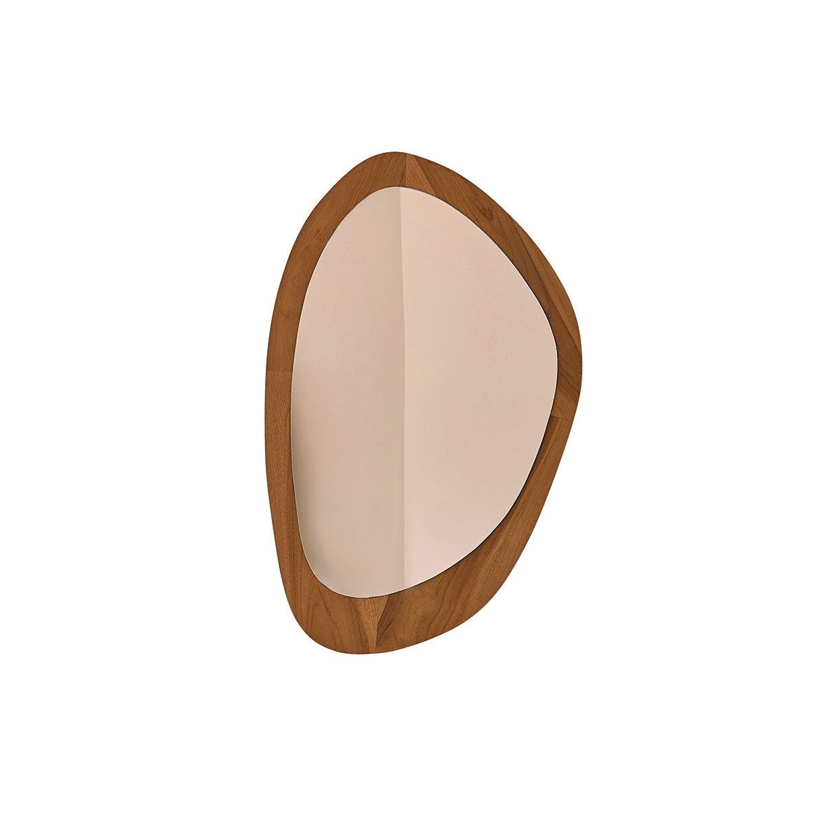 ADELE - Specchio organico in legno di teak 90x60 cm