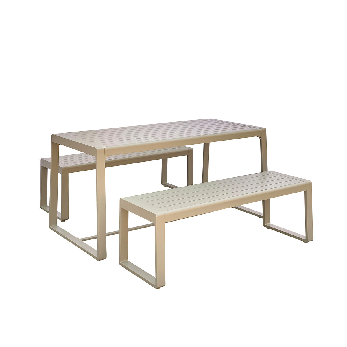 SÉLÈNE - Salotto da giardino in alluminio verde 4/6 pers.