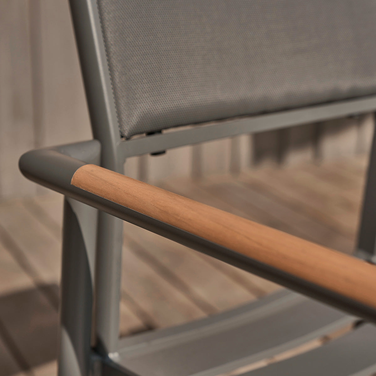 SIENA - Poltrona da giardino in teak massiccio e alluminio