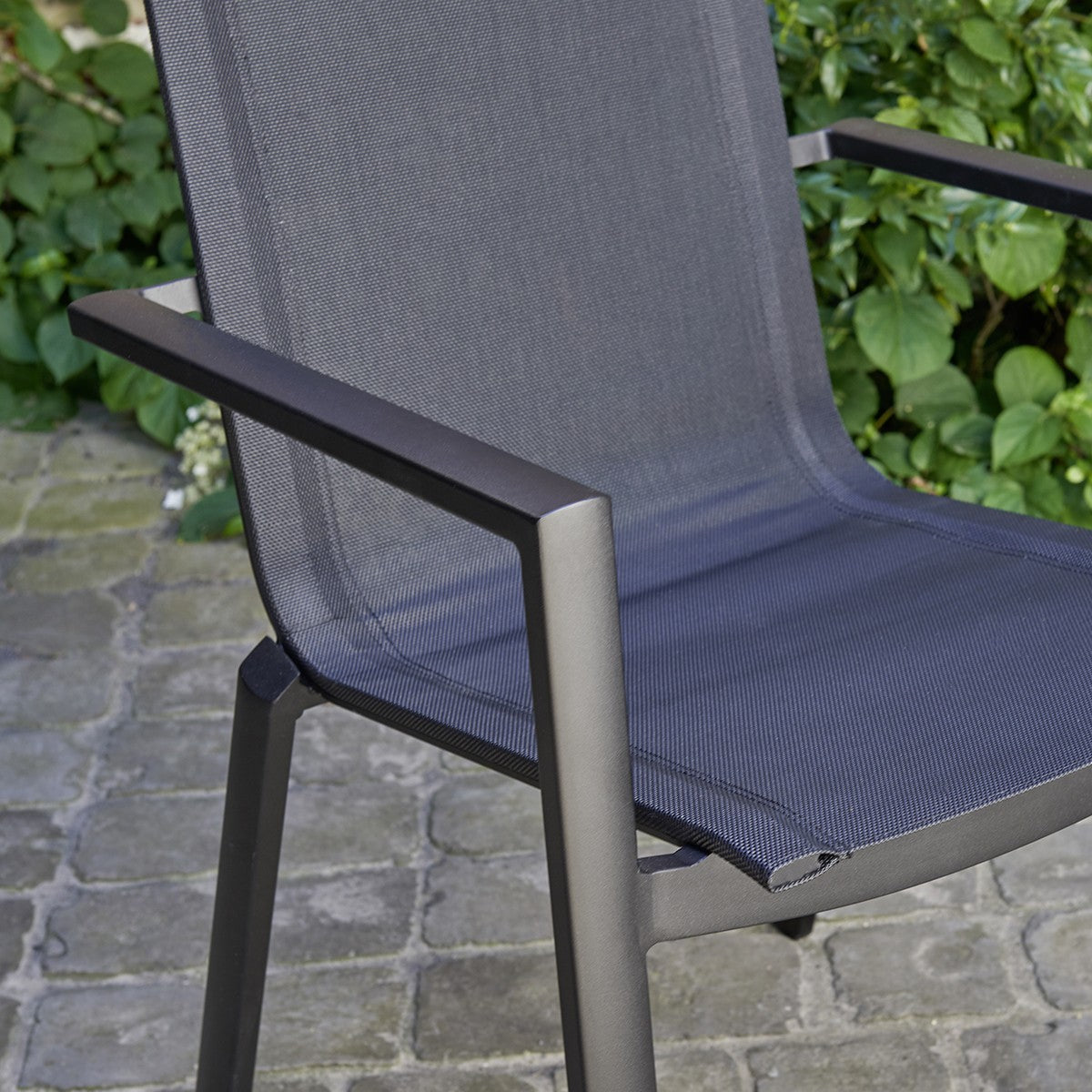 BALISTAR - Poltrona da giardino in alluminio e textilene grigio