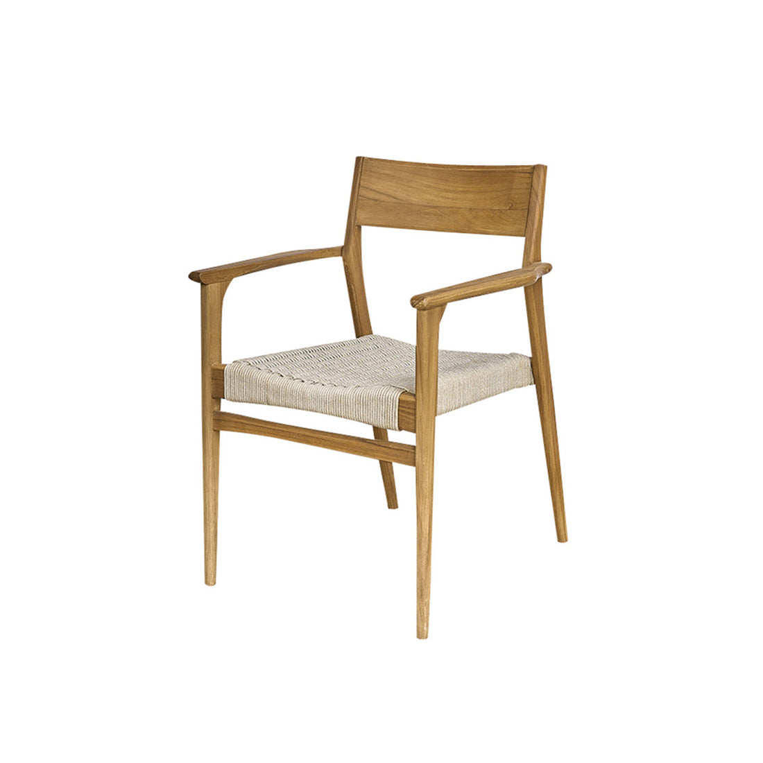 LIVIE - Poltrona da giardino in teak massello e corda beige
