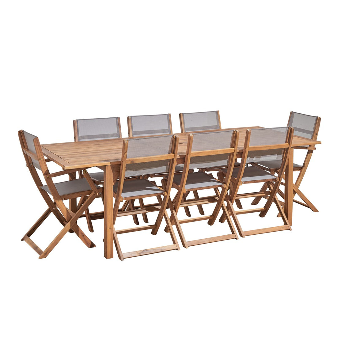 HANOÏ - Set di mobili da giardino in acacia 8/10 pers.