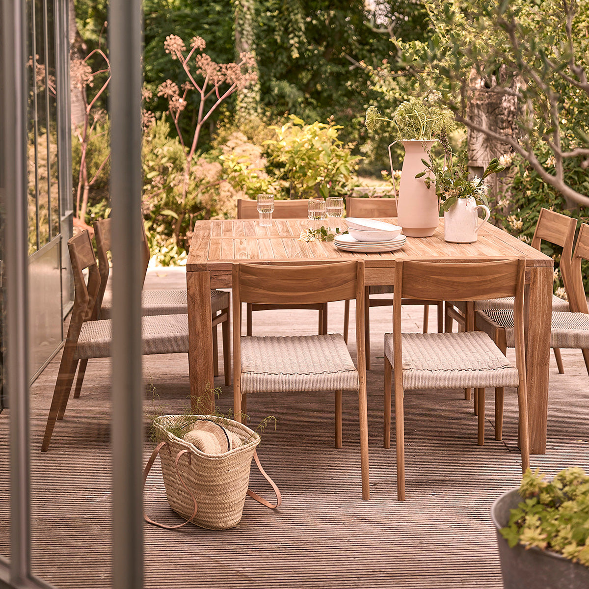 LIVIE - Set di mobili da giardino in teak massello 8 pers.