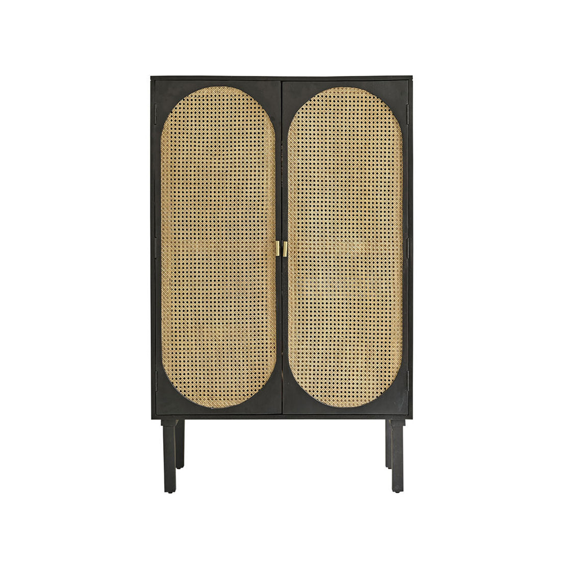 ZULMA - Armadio in mango massello e midollino 90 cm