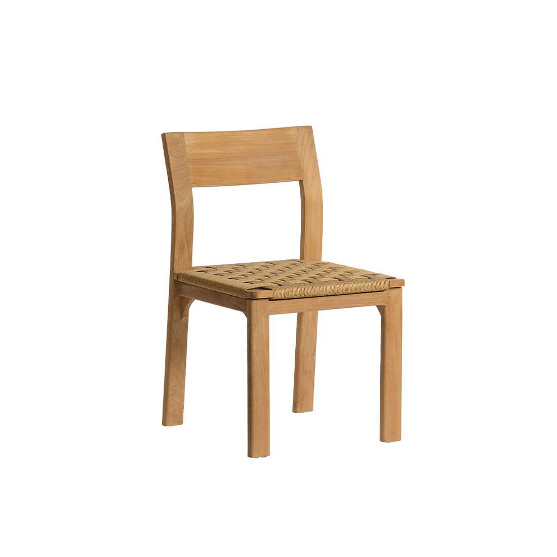PIANA - Sedia da giardino in teak massiccio e rattan