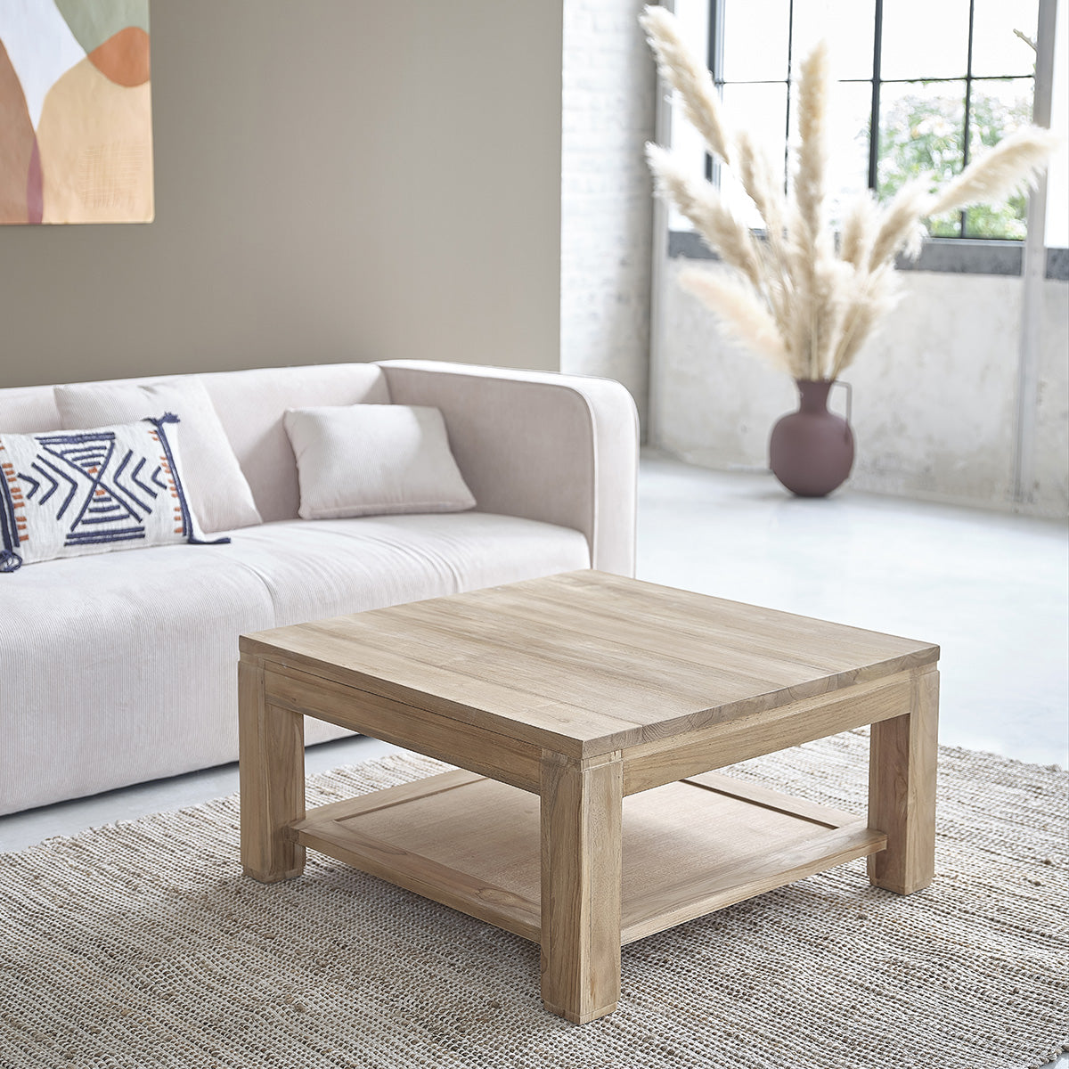 BOSTON - Tavolino in teak massello da 80 cm