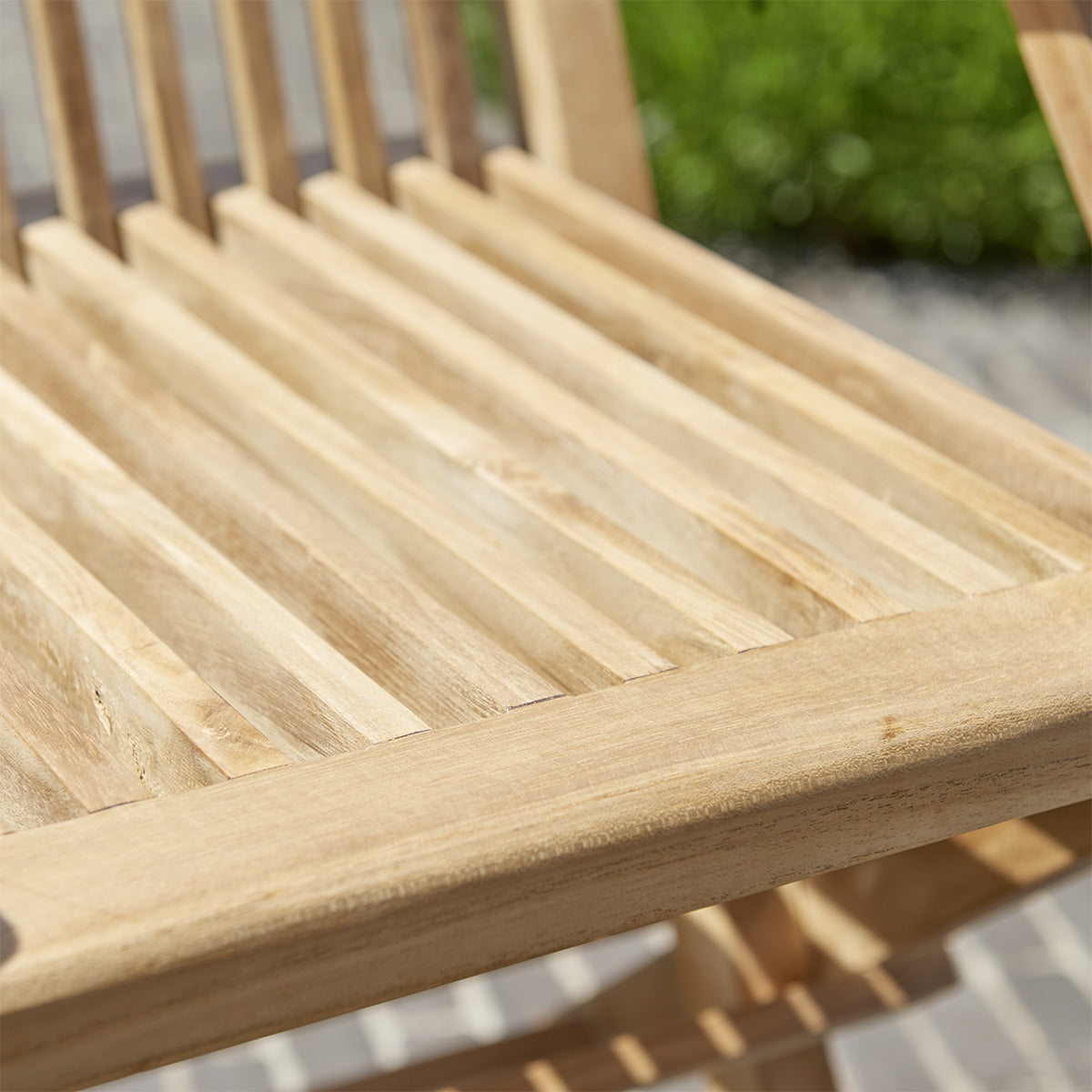 MIDLAND - Poltrona da giardino pieghevole in teak massello (set di 2)