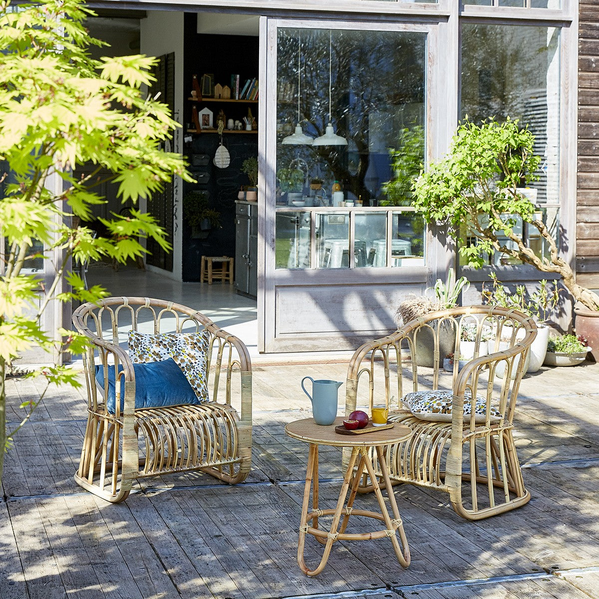 PAOLA - Set di 2 poltrone comfort in rattan