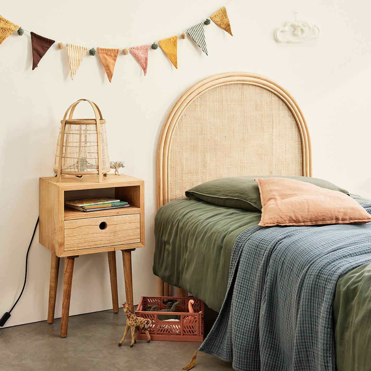 JANE - Testiera in rattan e cannage 90 cm