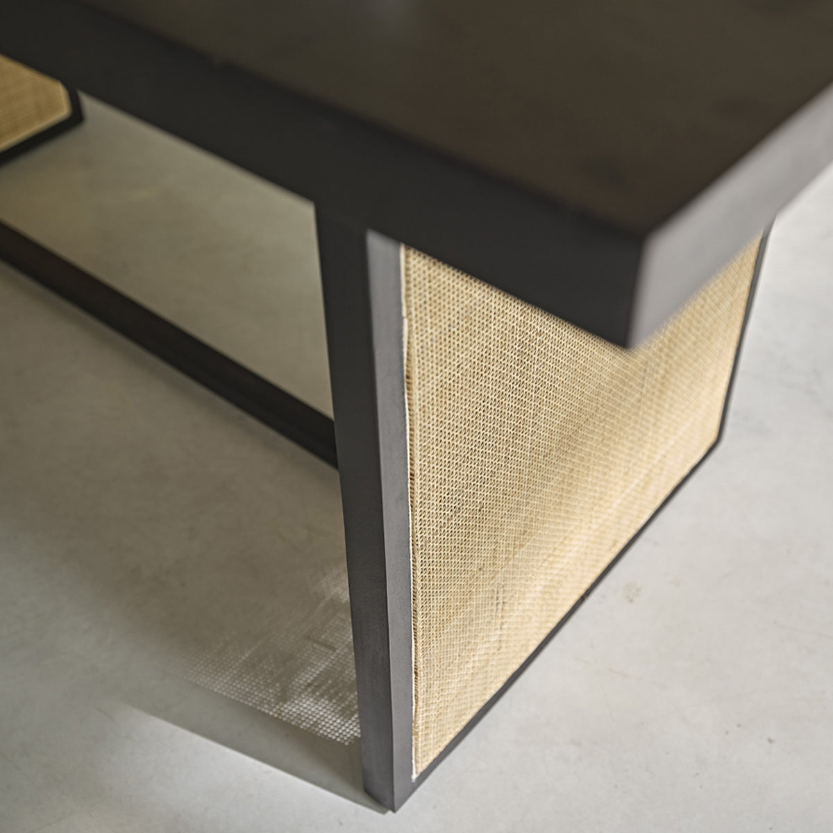 BLAISE - Tavolo in legno di mango massello e midollino 6 pers.