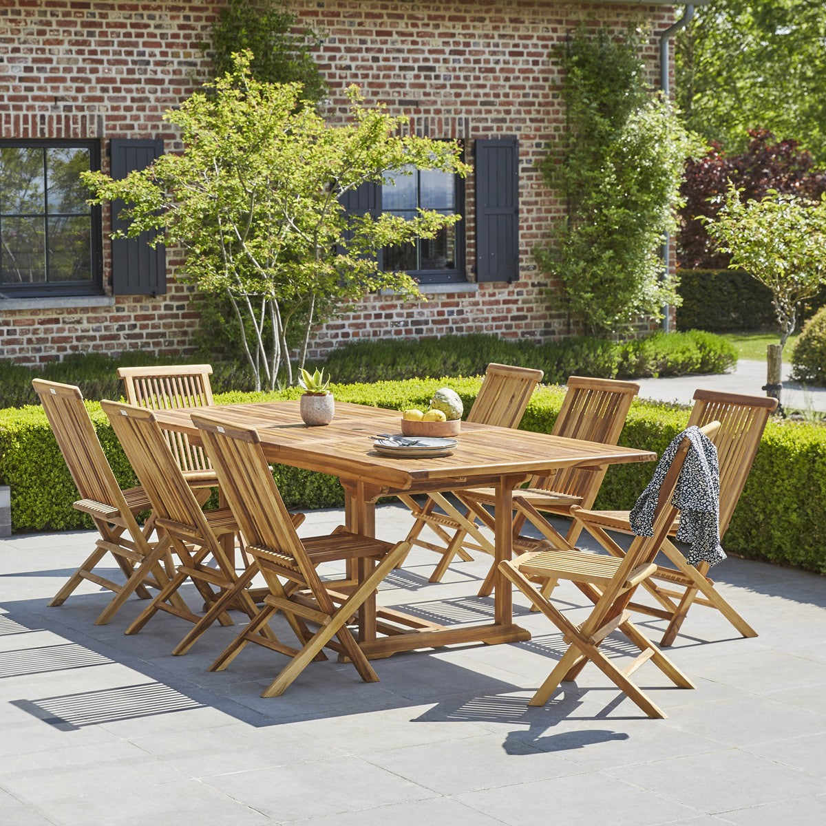 BALI - Set di mobili da giardino in teak massello oliato 8/10 pers.