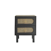 Comodino in mango massello e midollino 45 cm