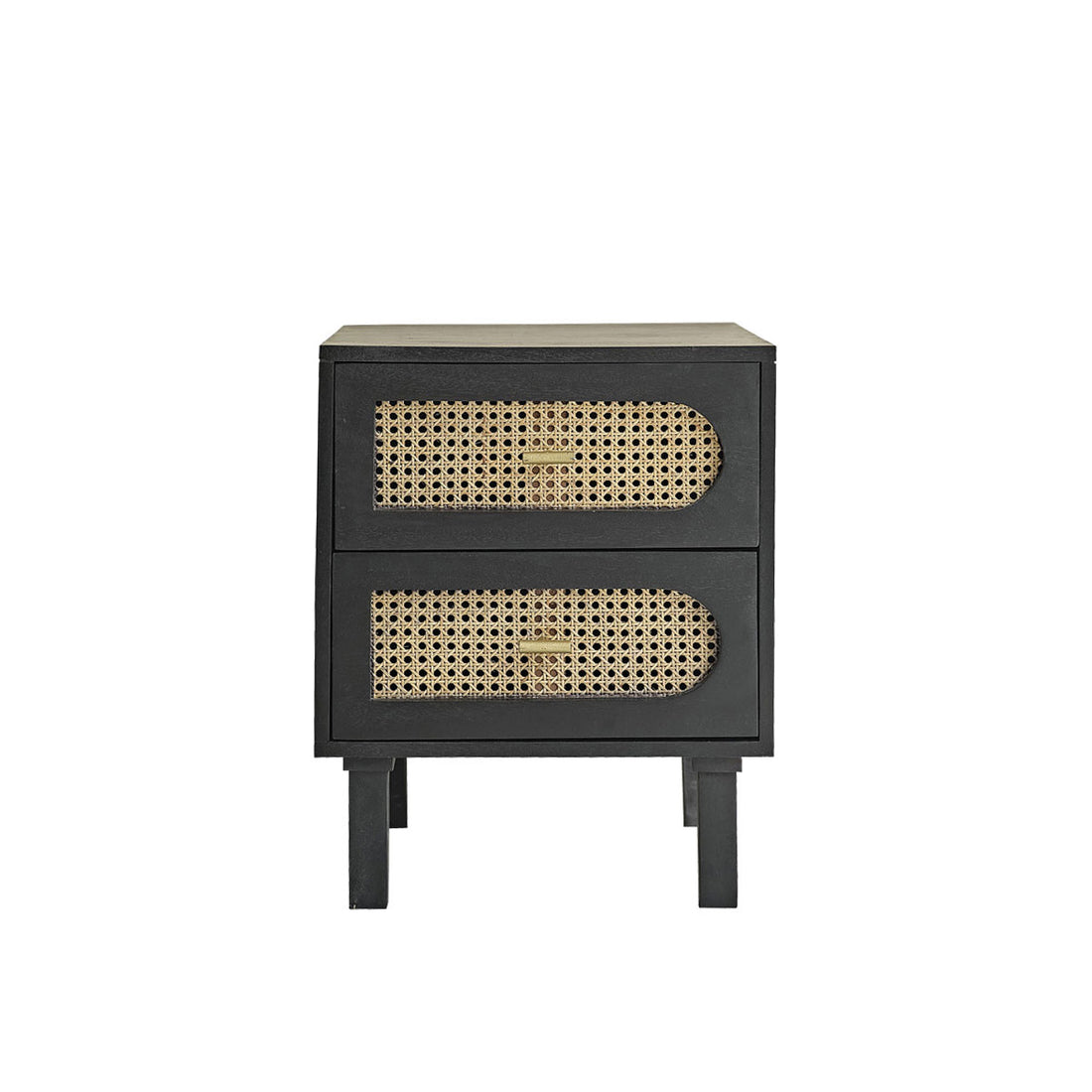 ZULMA - Comodino in mango massello e midollino 45 cm