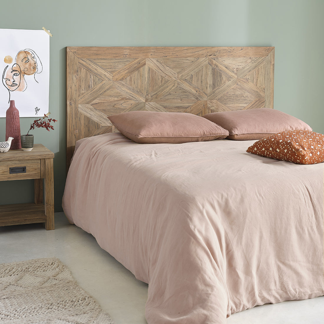 CARGO - Testiera in teak massello riciclato 160 cm