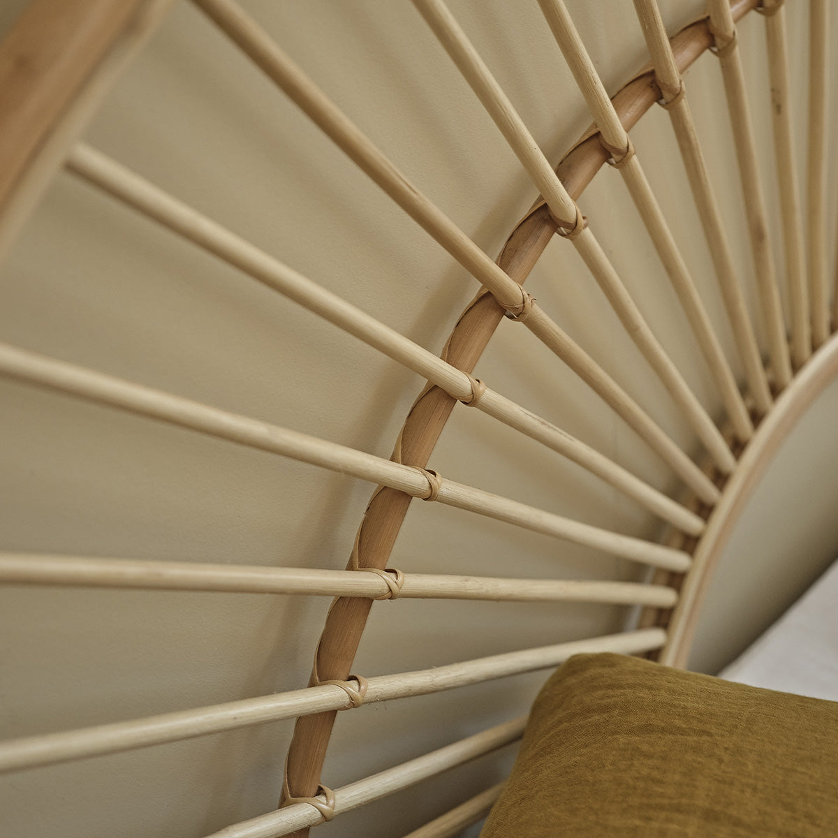 BOHO - Testiera arrotondata in rattan 160 cm