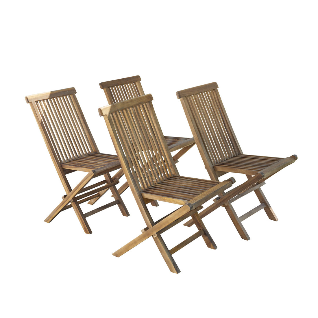 BALI - Sedia da giardino pieghevole in teak massello oliato (set di 4)