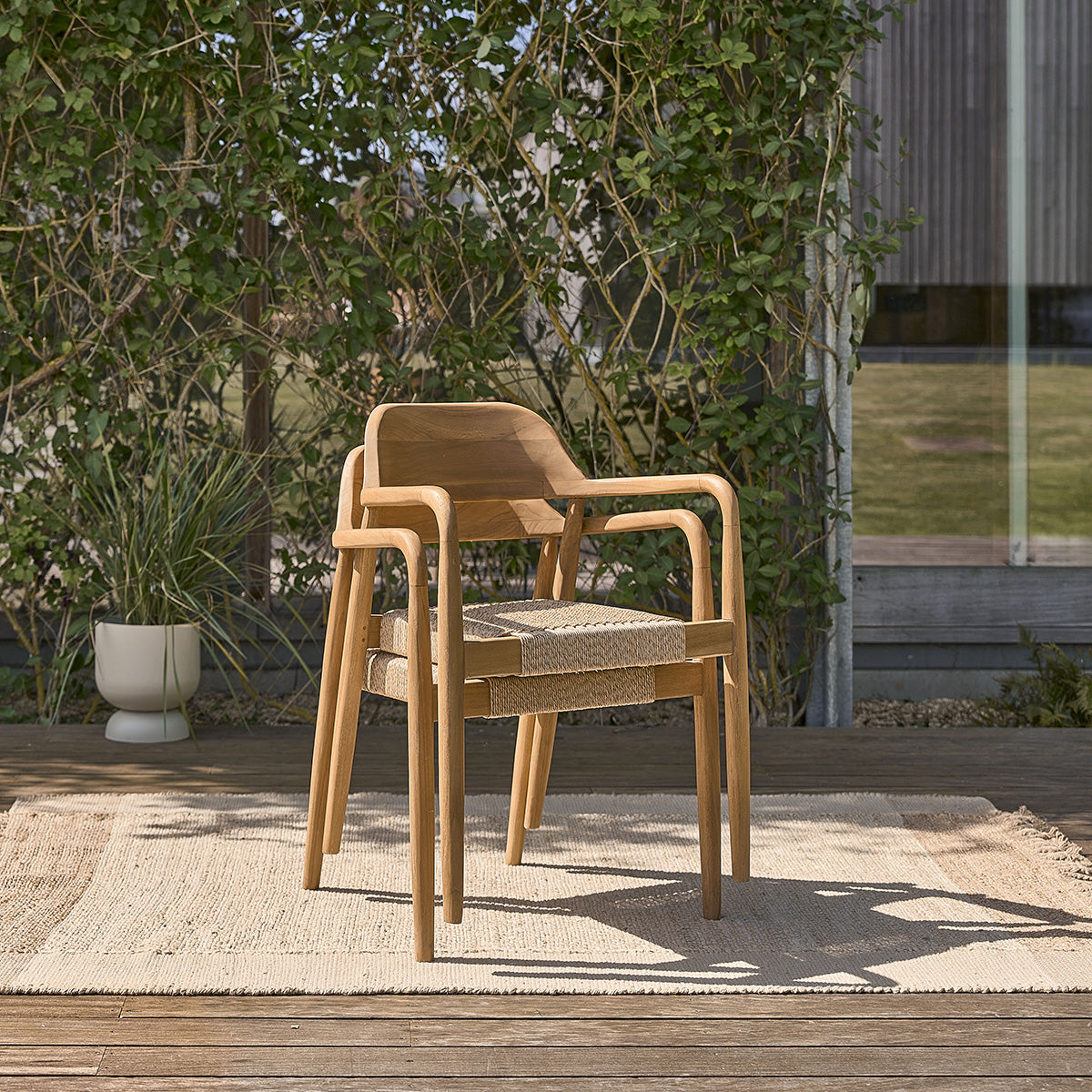ALIZÉ - Poltrona da giardino in teak massello e corda (set di 2)