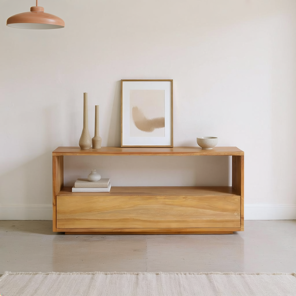 NIDO - Mobile porta TV in teak massello 90 cm