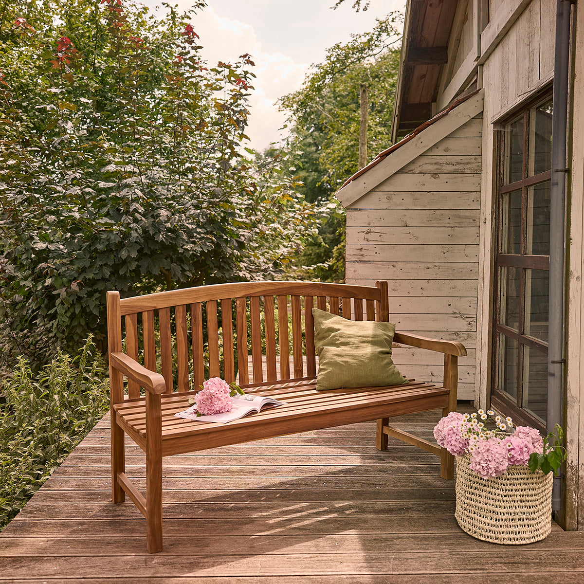 BALI - Panchina da giardino in teak massello oliato