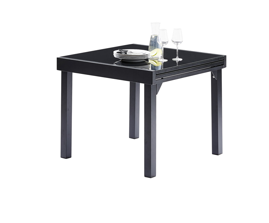 MODULO - Tavolo da giardino in alluminio allungabile nero 4/8 pers.