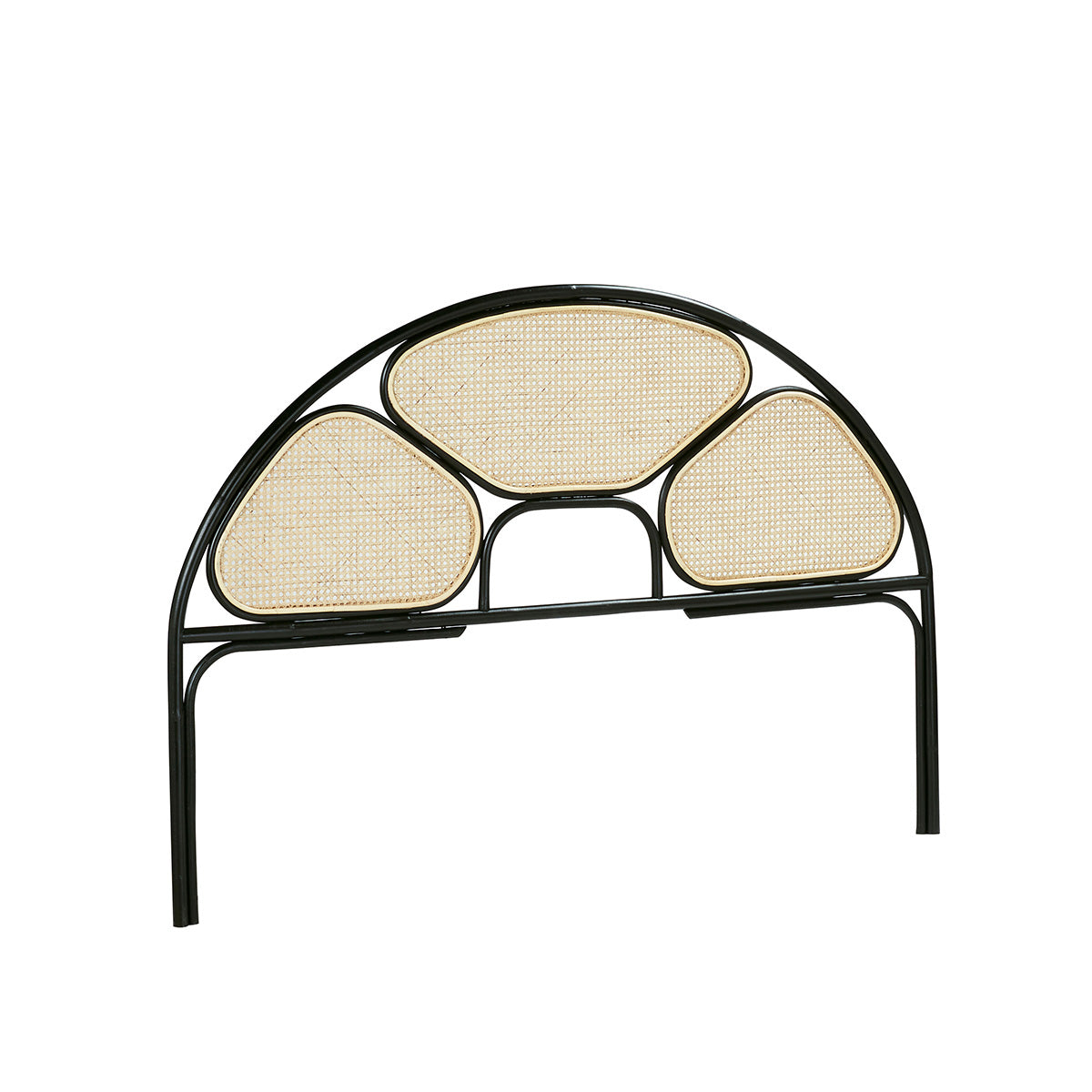 AVA - Testiera in cannage e rattan nero 160 cm