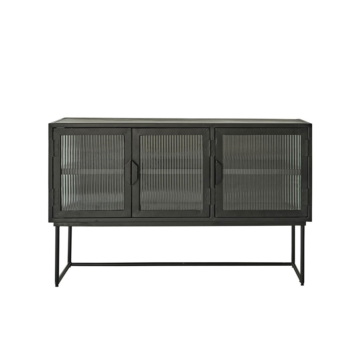OCTAV - Credenza in metallo e vetro ondulato 120 cm