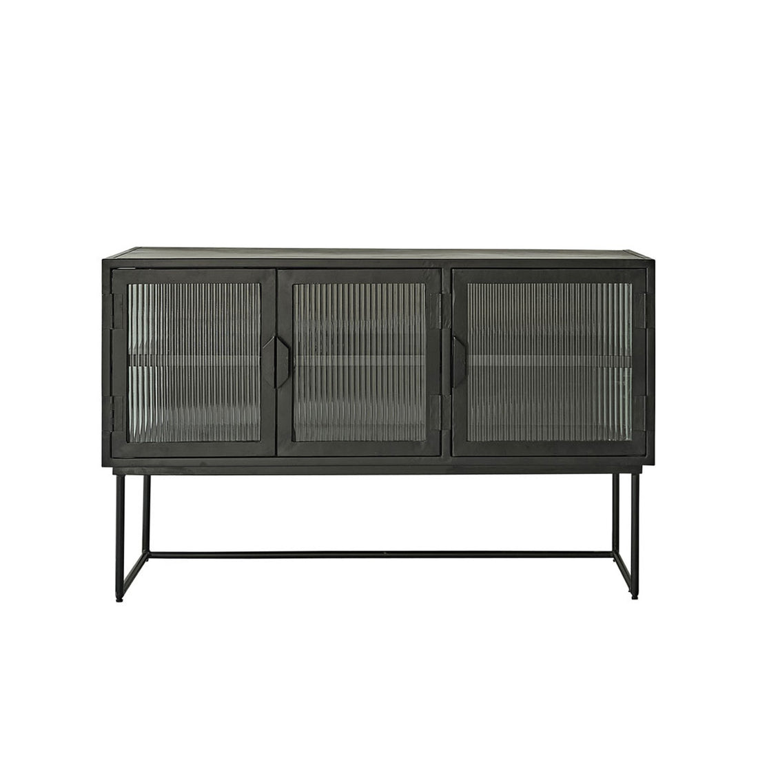 OCTAV - Credenza in metallo e vetro ondulato 120 cm