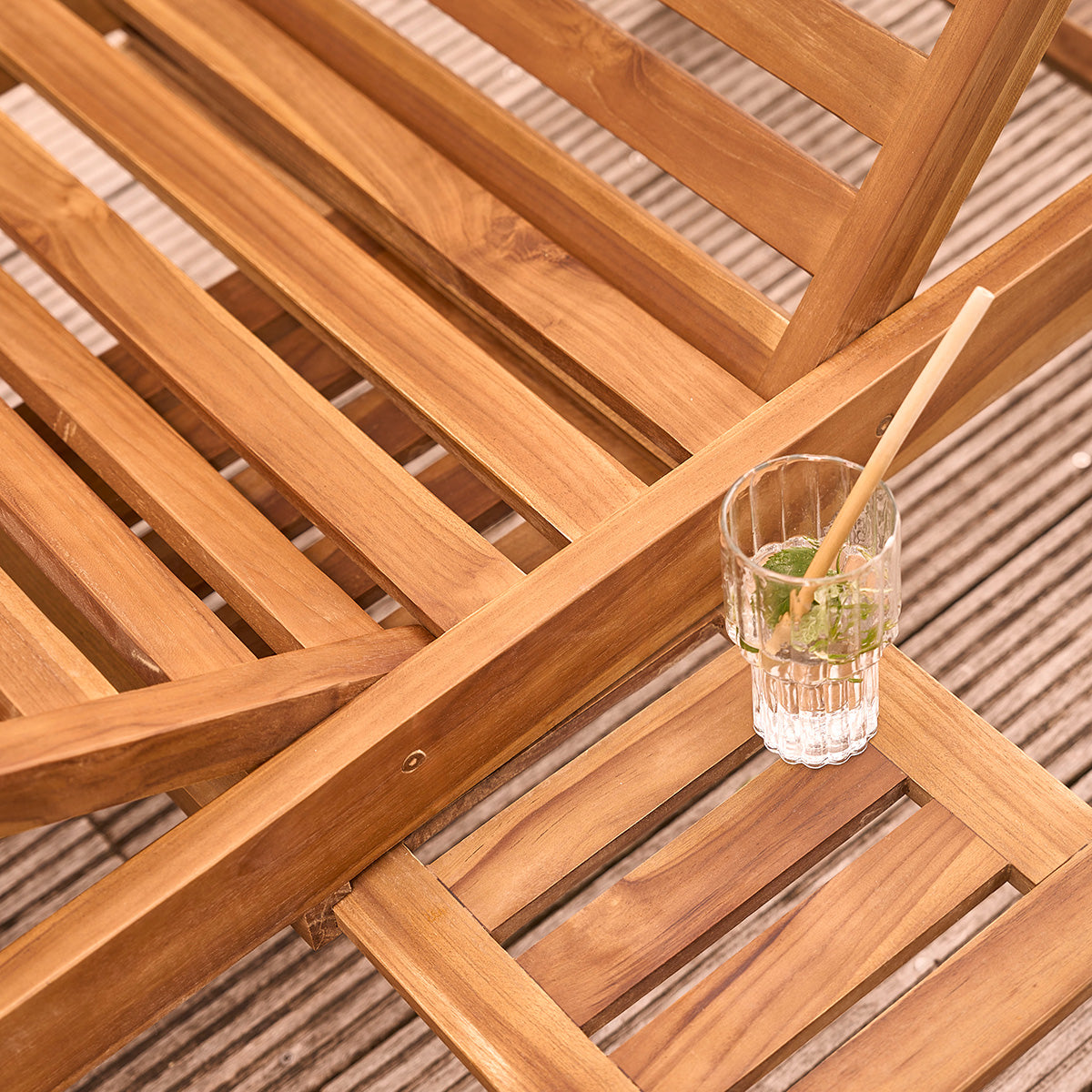 BALI - Lettino da sole in teak massello oliato