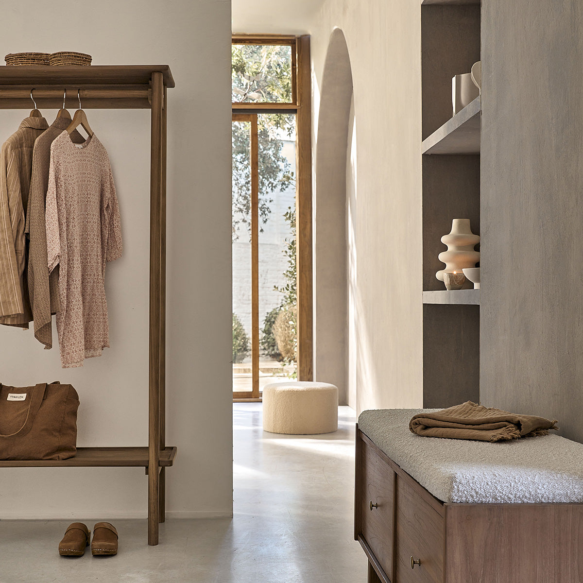 BOSTON - Appendiabiti da 85 cm in teak massello