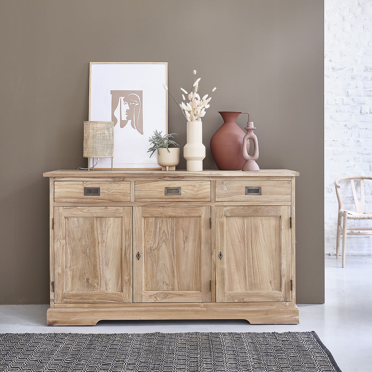 BOSTON - Cassettiera in teak massello 150 cm