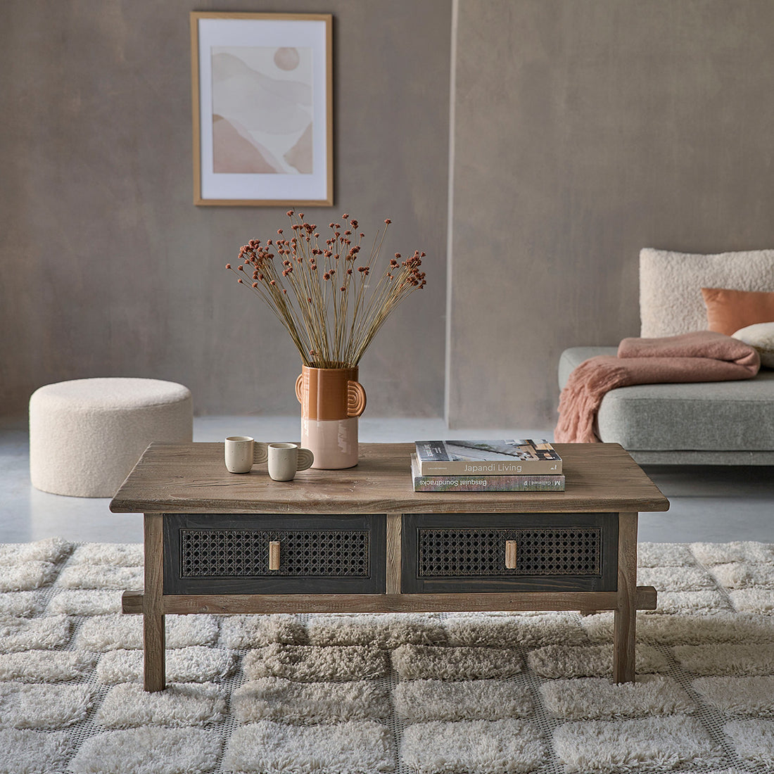 JUNKO - Tavolino in legno massello riciclato 110 cm