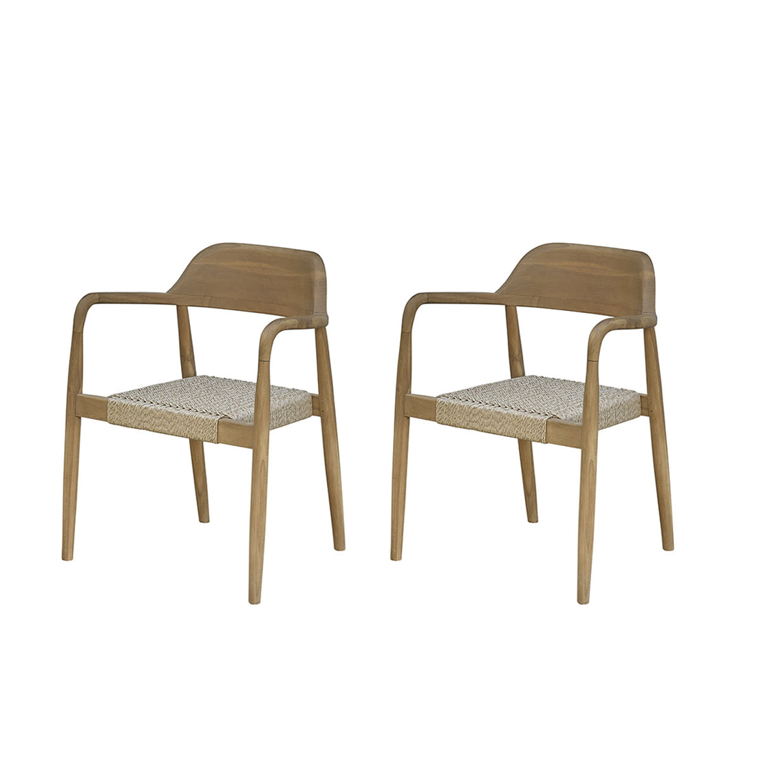 ALIZÉ - Poltrona da giardino in teak massello e corda (set di 2)