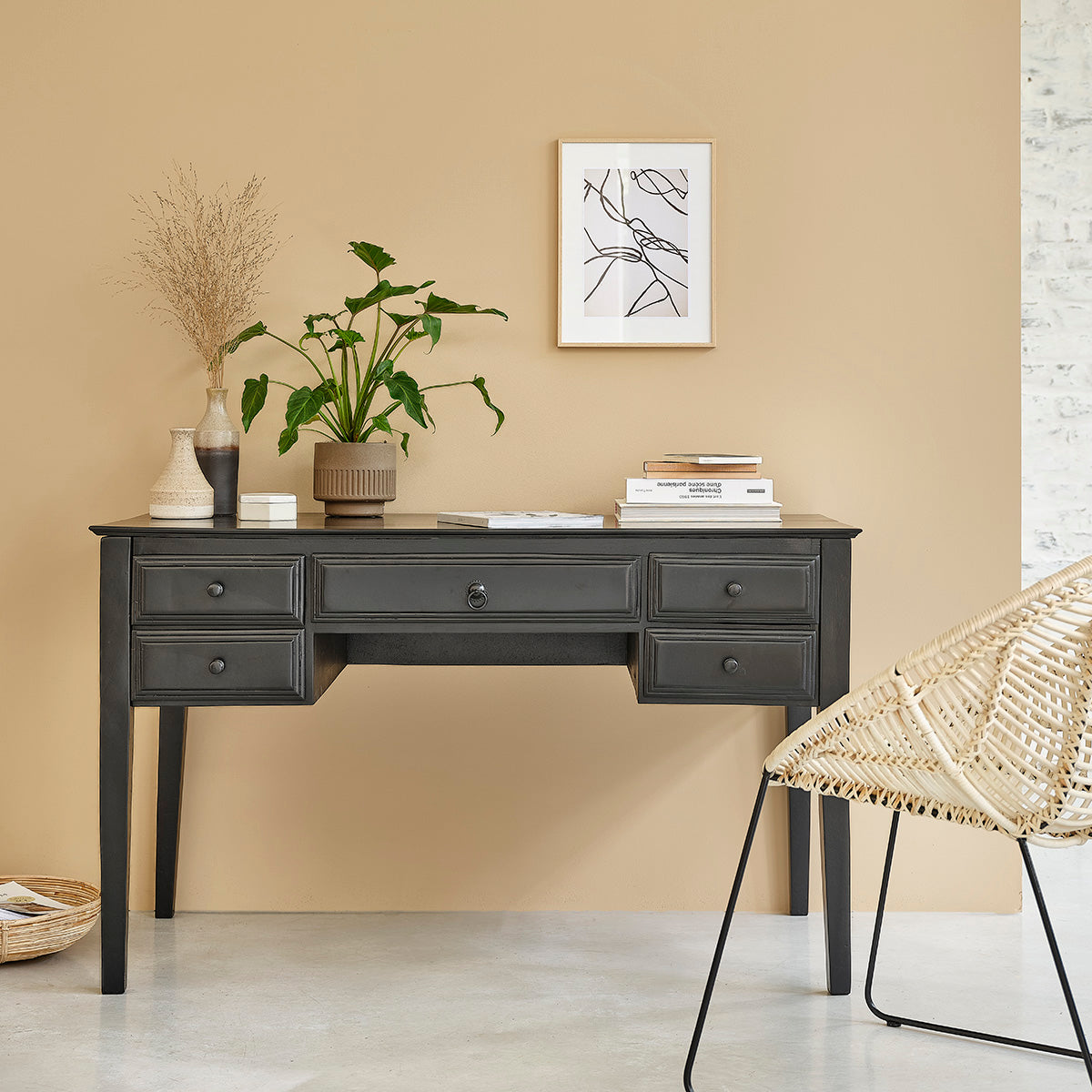 SOHO - Scrivania in legno massello di mango 130 cm