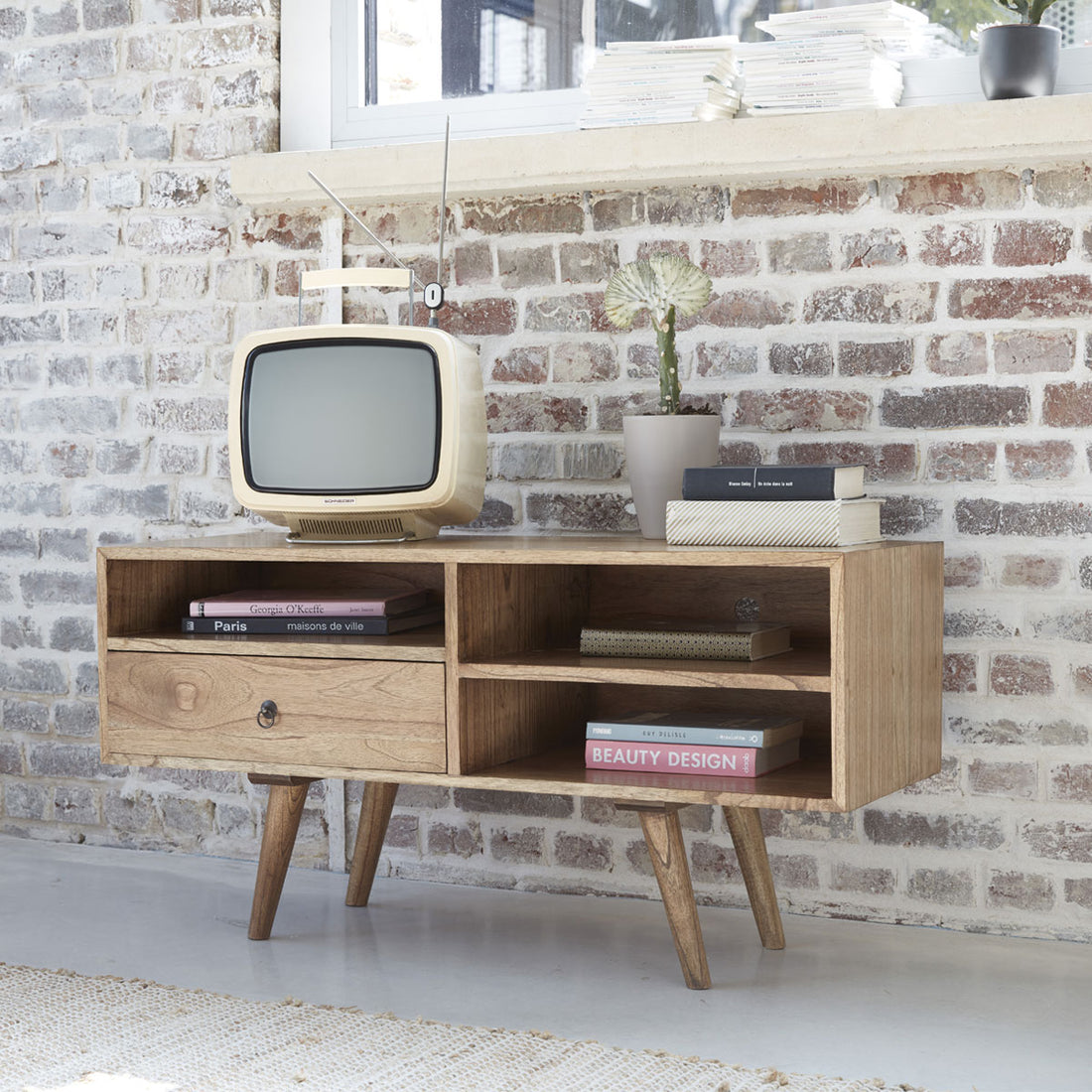 OSCAR - Mobile porta TV in mindi massello 110 cm