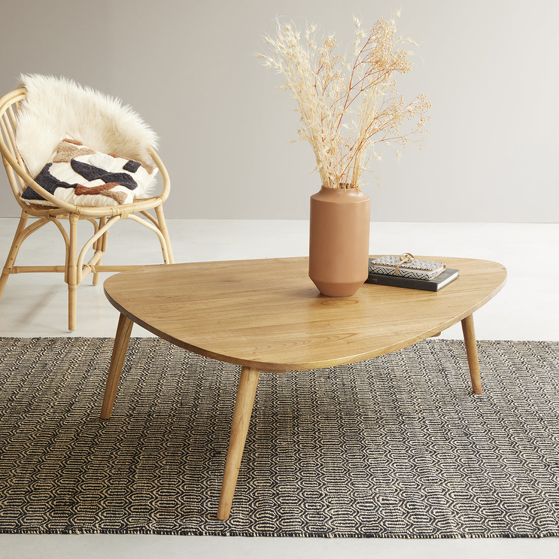 ODDA - Tavolino in mindi massello 120 cm