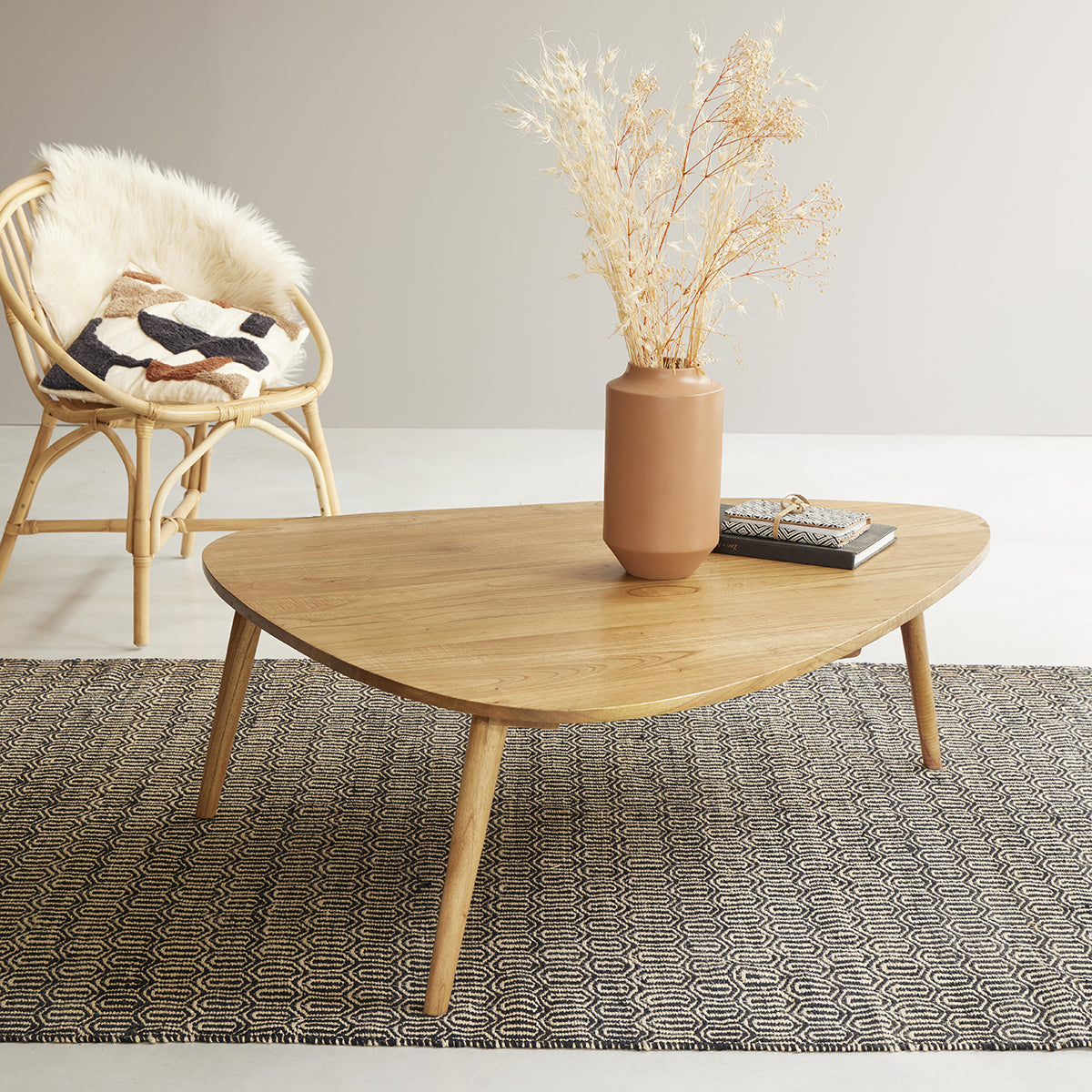 ODDA - Tavolino in mindi massello 120 cm