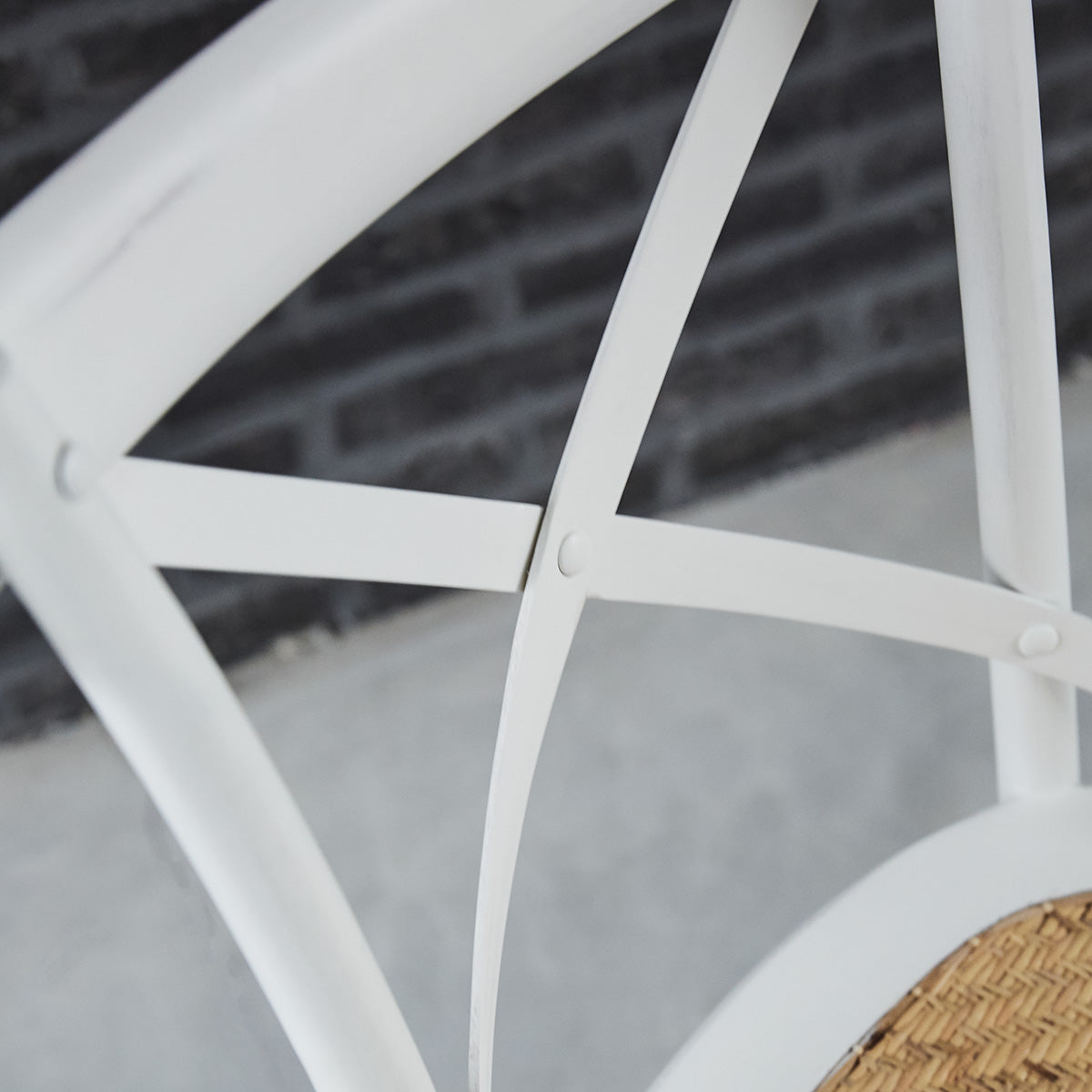 LONDRES - Sedia bistrot in mogano massello e rattan bianco