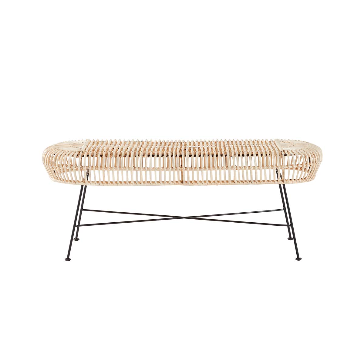 BOHEMA - Panca in rattan e metallo