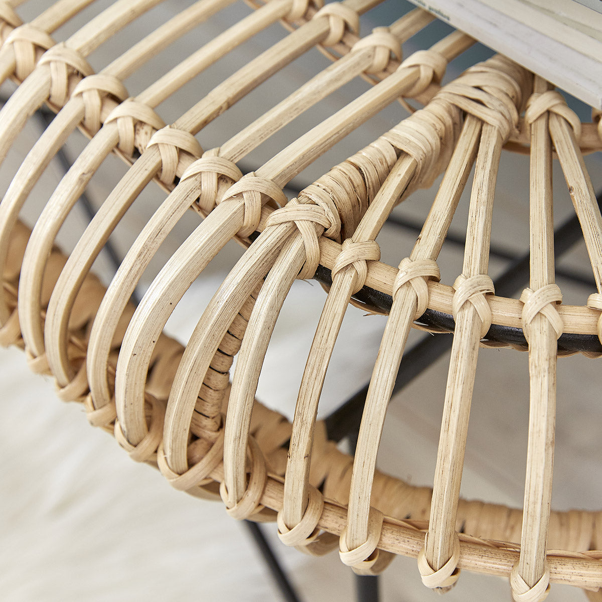 BOHEMA - Panca in rattan e metallo