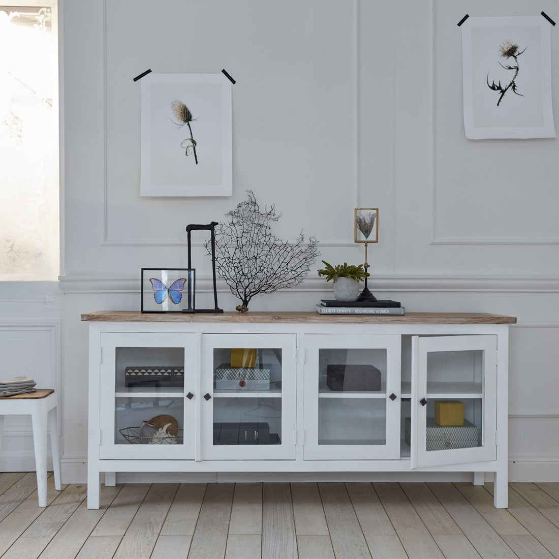 LONDRES - Credenza in mogano e teak massello 180 cm