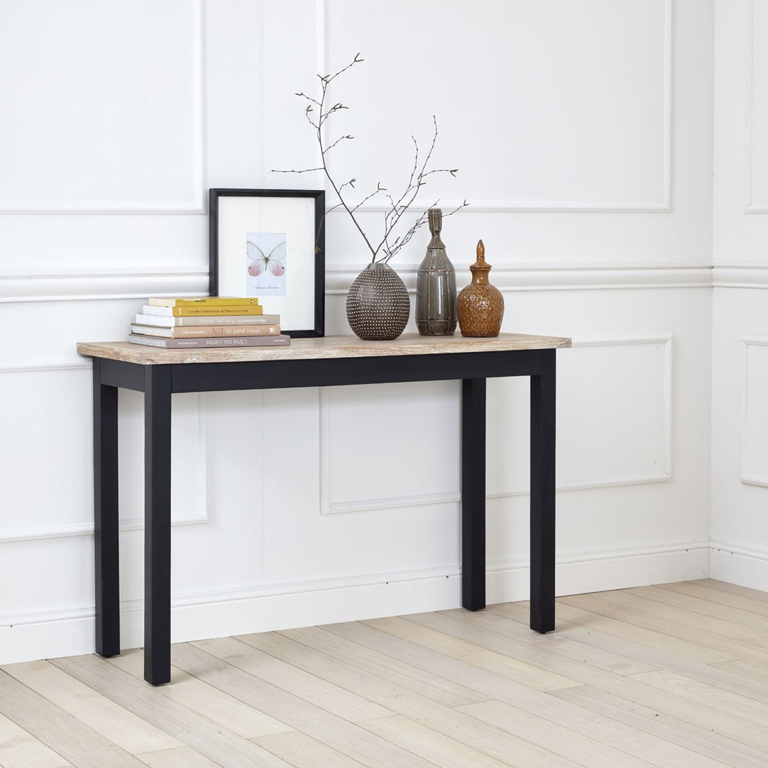 LONDRES - Console in mogano e teak massello 120 cm