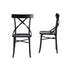 Set di 2 sedie da bistrot in mogano massello e rattan nero