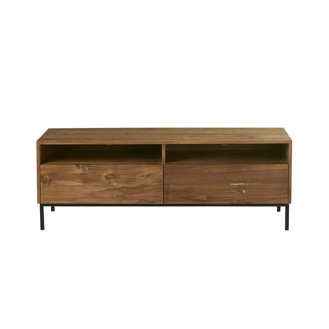 LINA - Mobile porta TV 140 cm in teak massello e metallo