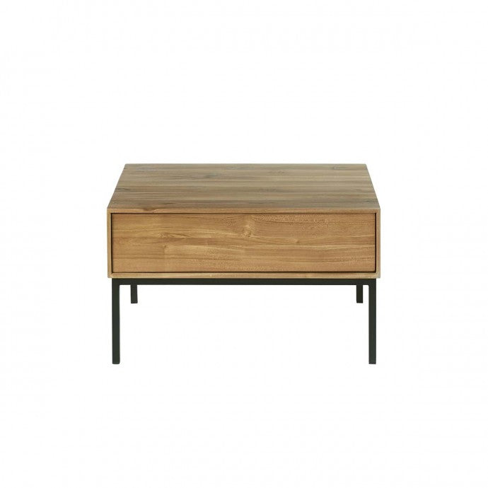 LINA - Tavolino in teak massello e metallo 70 cm