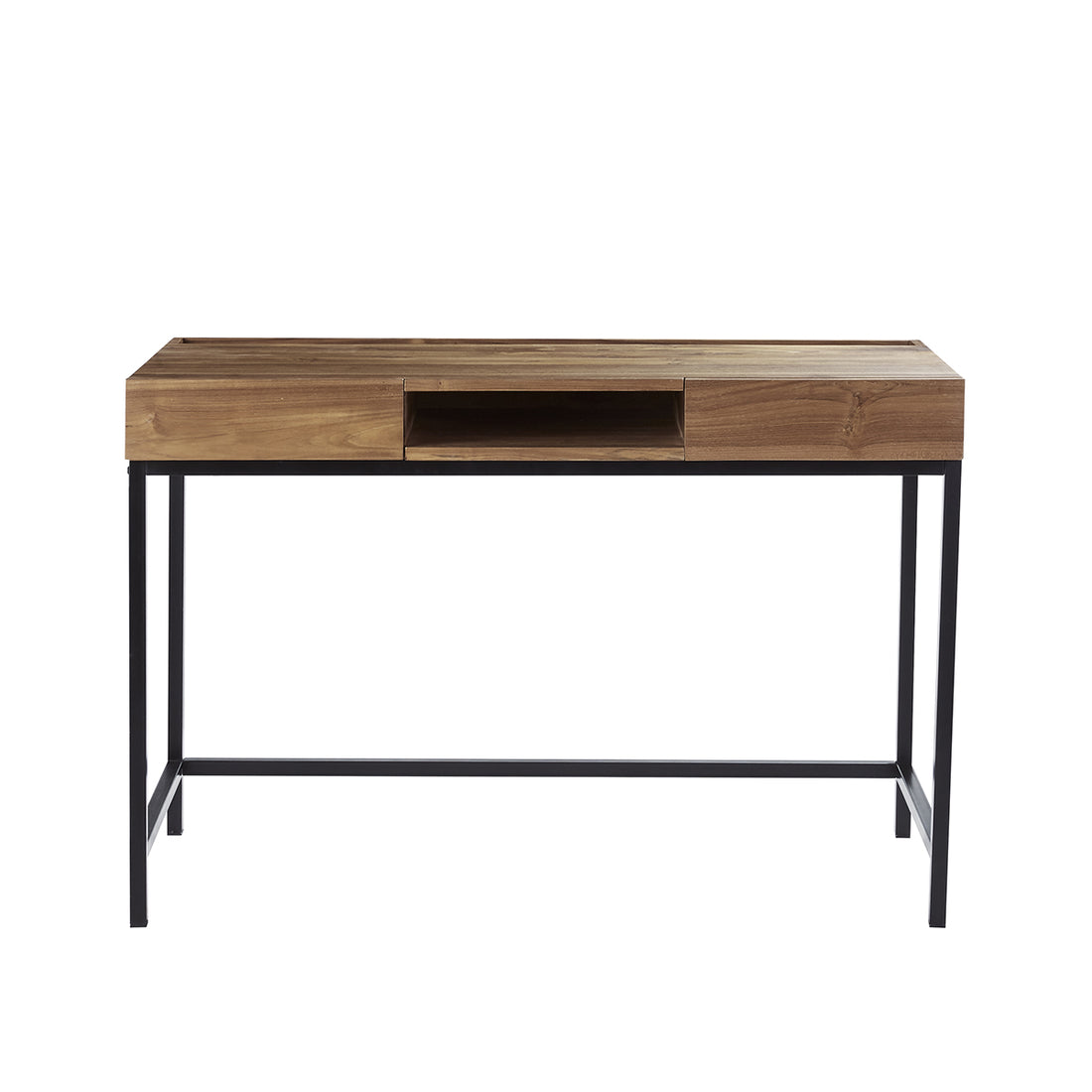 LINA - Scrivania in teak massello e metallo 120 cm